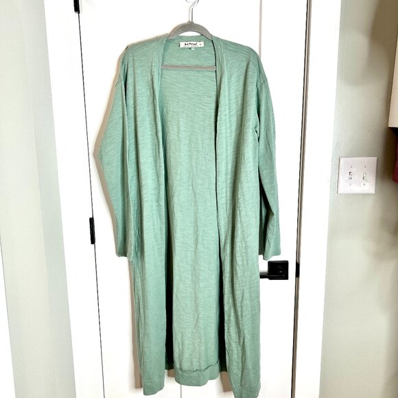 Three Bird Nest Pistachio Green Long-Lined Oversized Cardigan Duster Size XL - Picture 1 of 6
